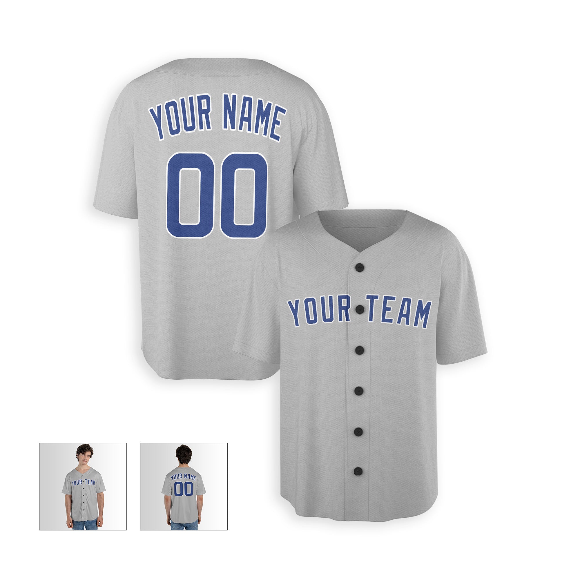 Personalized Chicago Cubs Road Replica Inspired Style Alternate Jersey - Gray