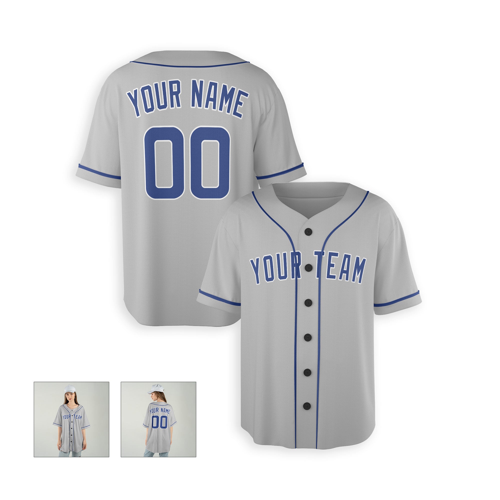 Personalized Chicago Cubs Road Replica Inspired Style Alternate Jersey - Gray