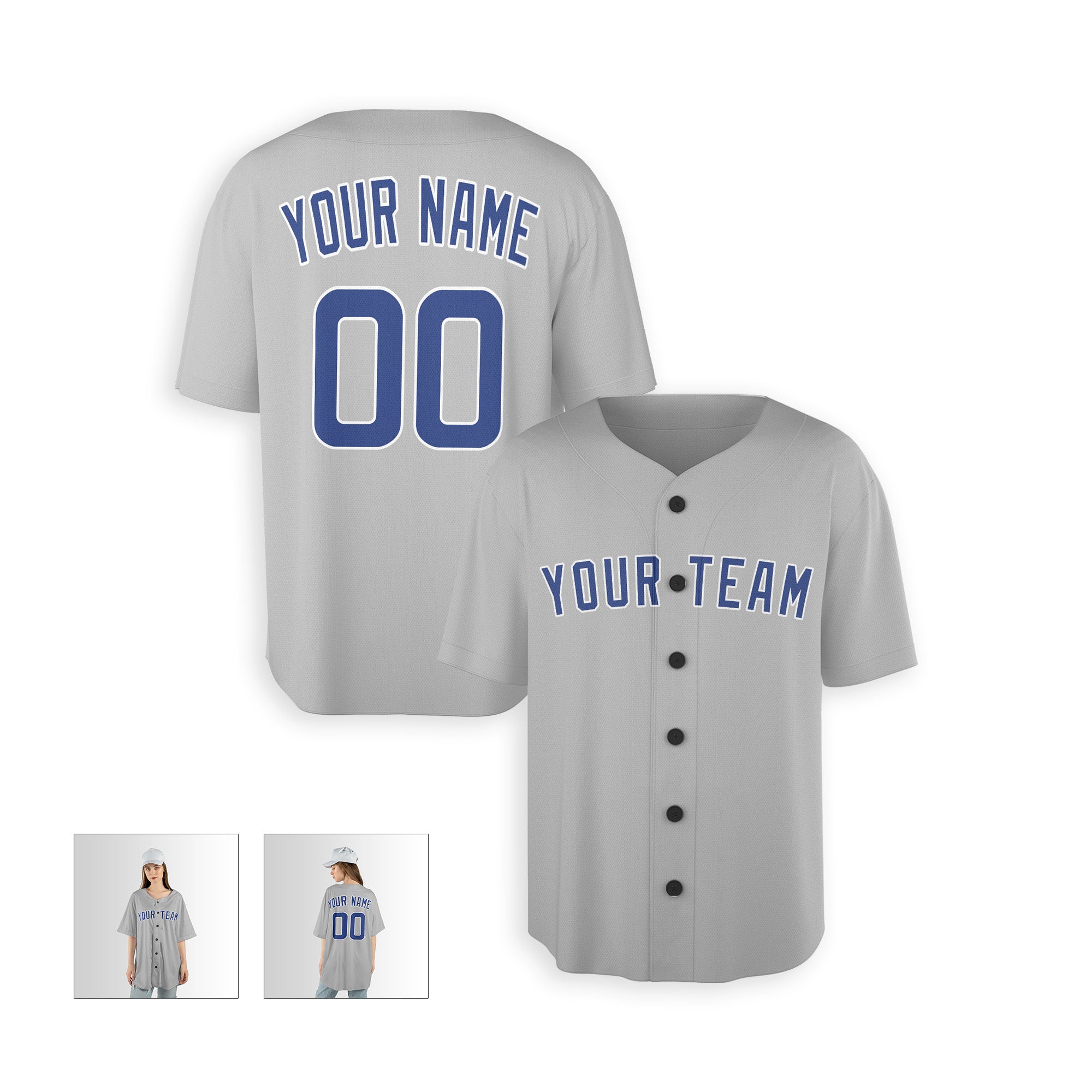 Personalized Chicago Cubs Road Replica Inspired Style Alternate Jersey - Gray