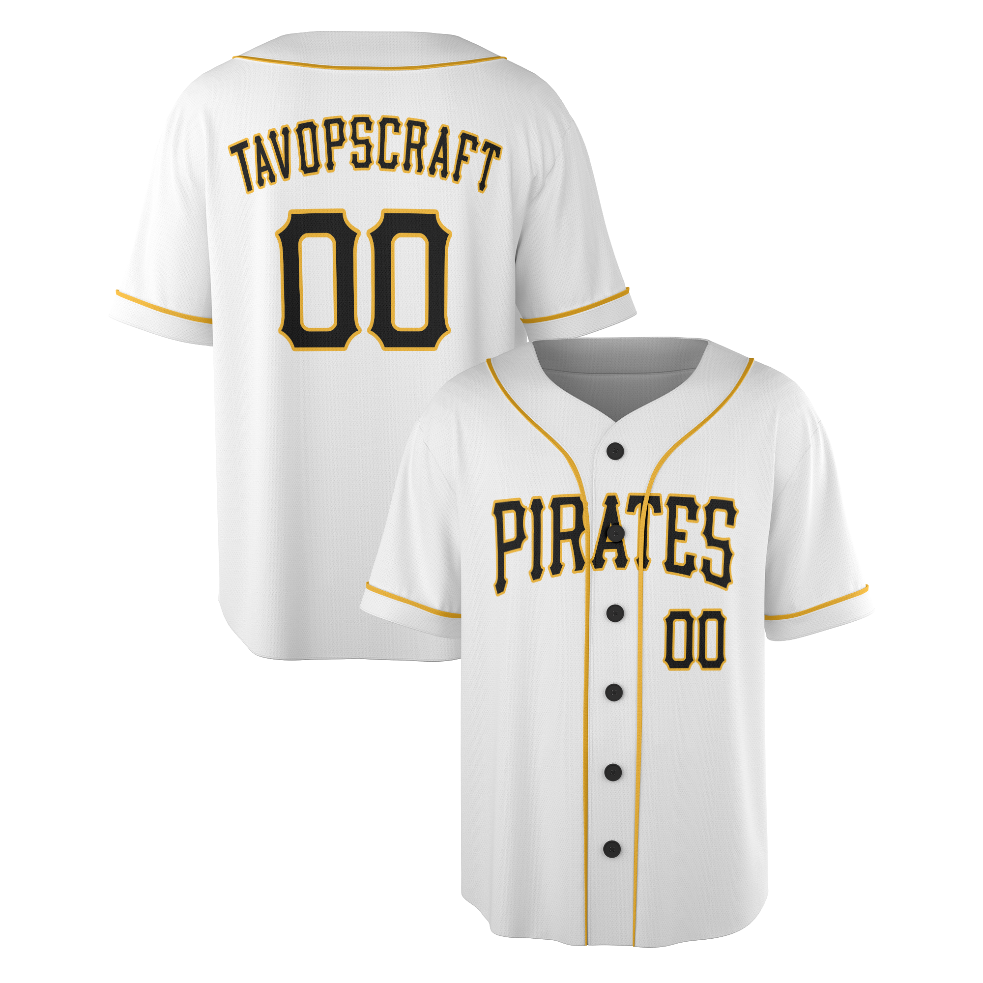 Personalized Pittsburgh Pirates Inspired Alternate Style Jersey - White with number front