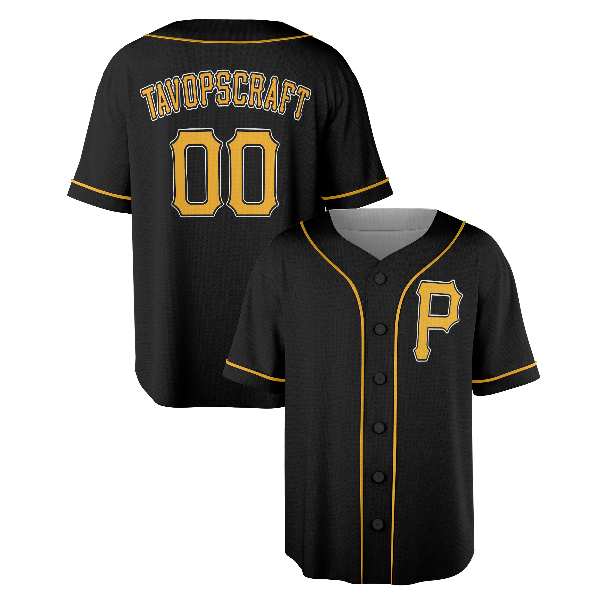 Personalized Pittsburgh Pirates Inspired Alternate Style Jersey - Black