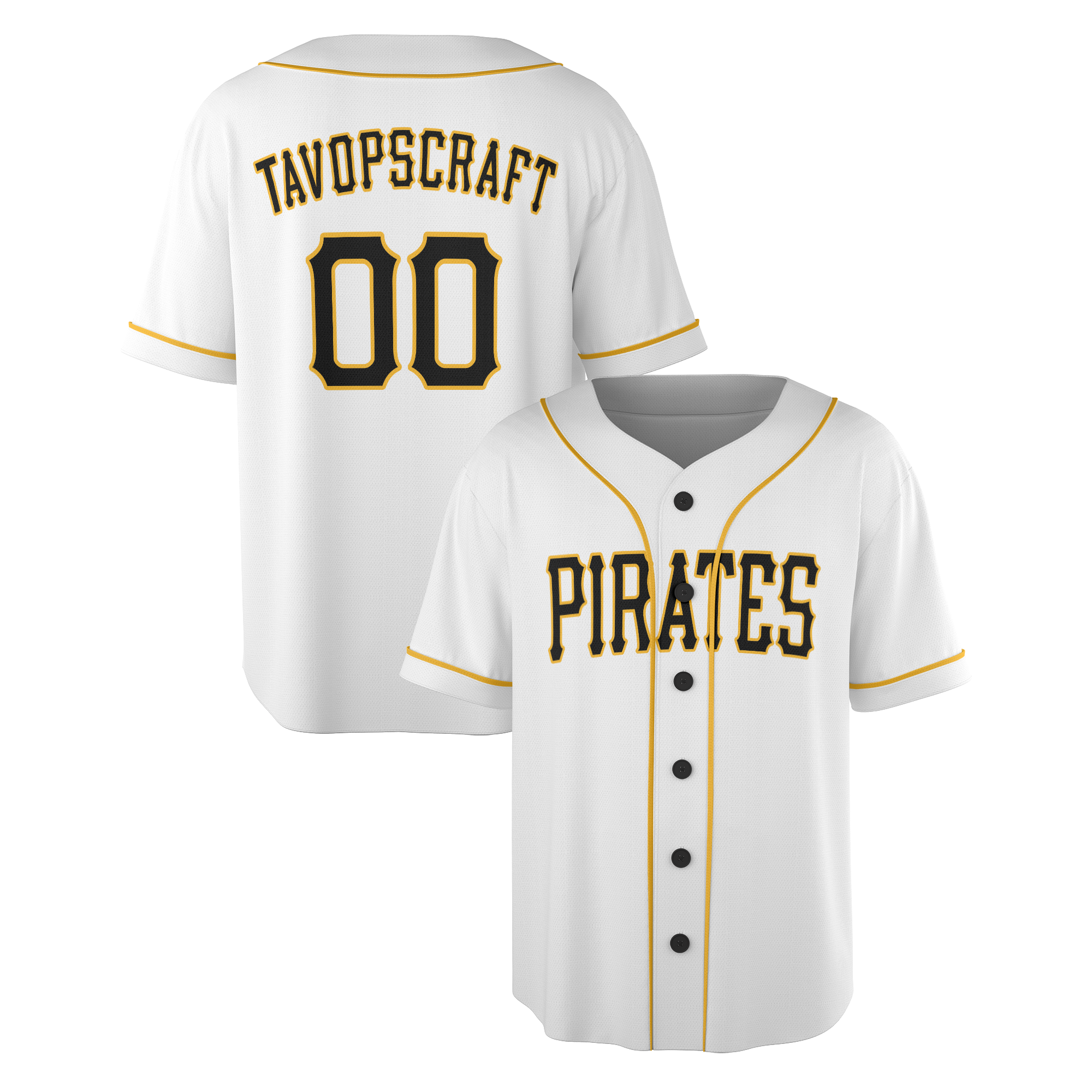 Personalized Pittsburgh Pirates Inspired Alternate Style Jersey - White