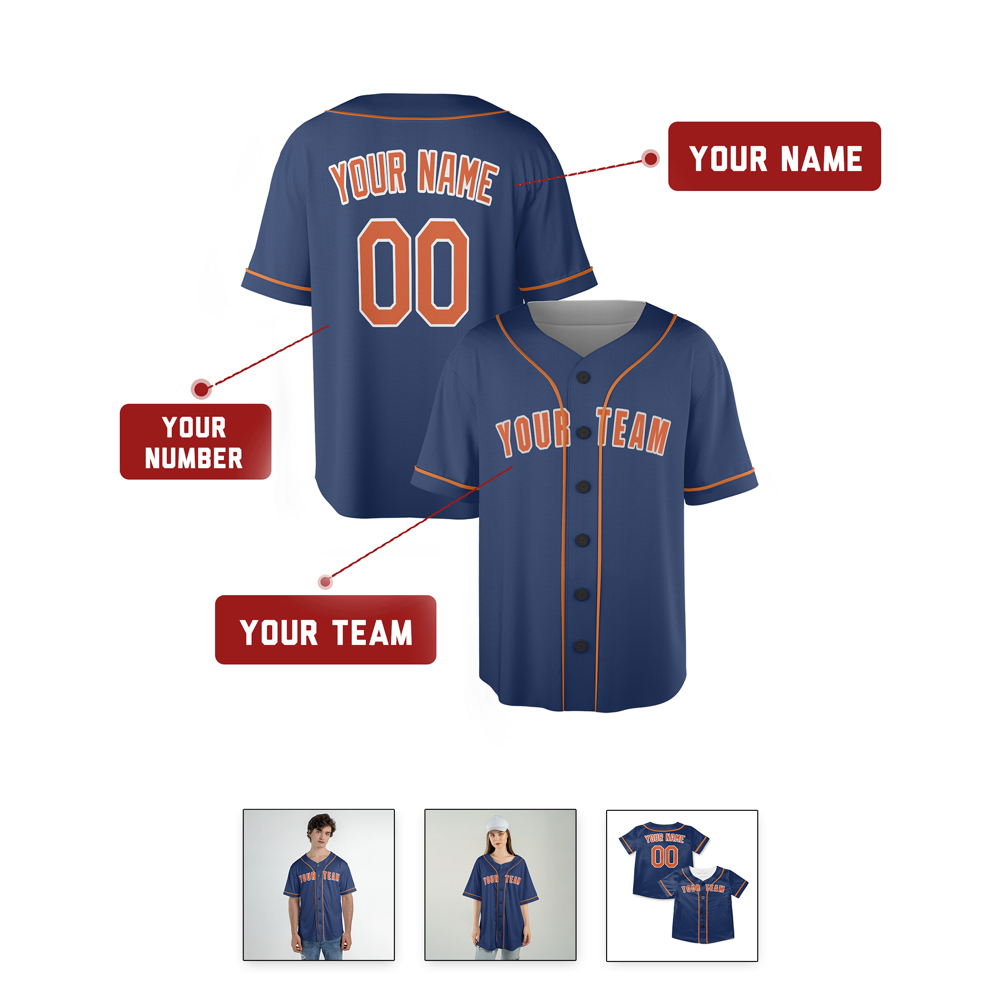 Personalized Houston Astros Inspired Alternate Style Jersey - Navy