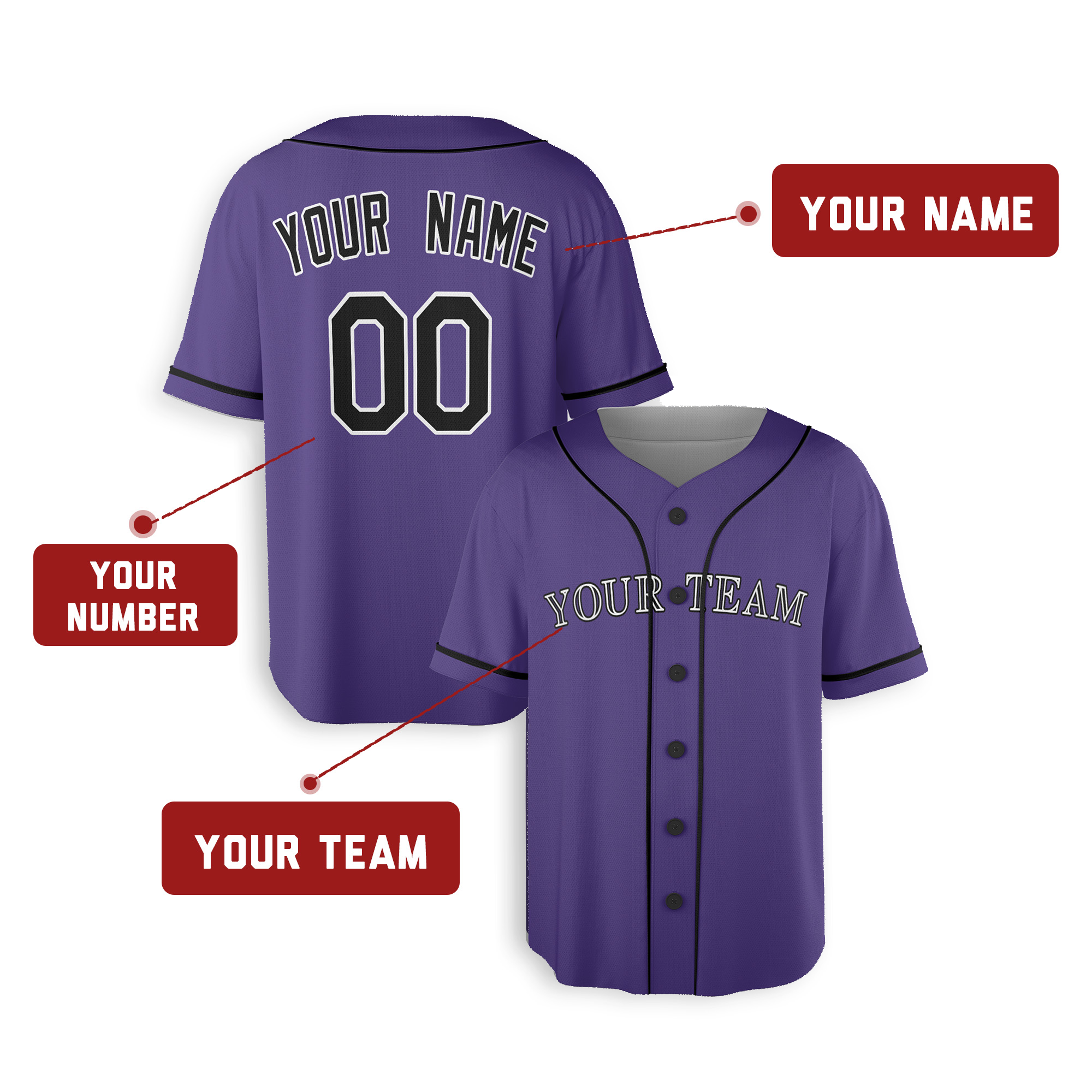 Personalized Colorado Rockies Inspired Alternate Style Jersey Player Baseball Sublimation Printing for Men, Women, Kids - Piping & No Piping - Purple Black