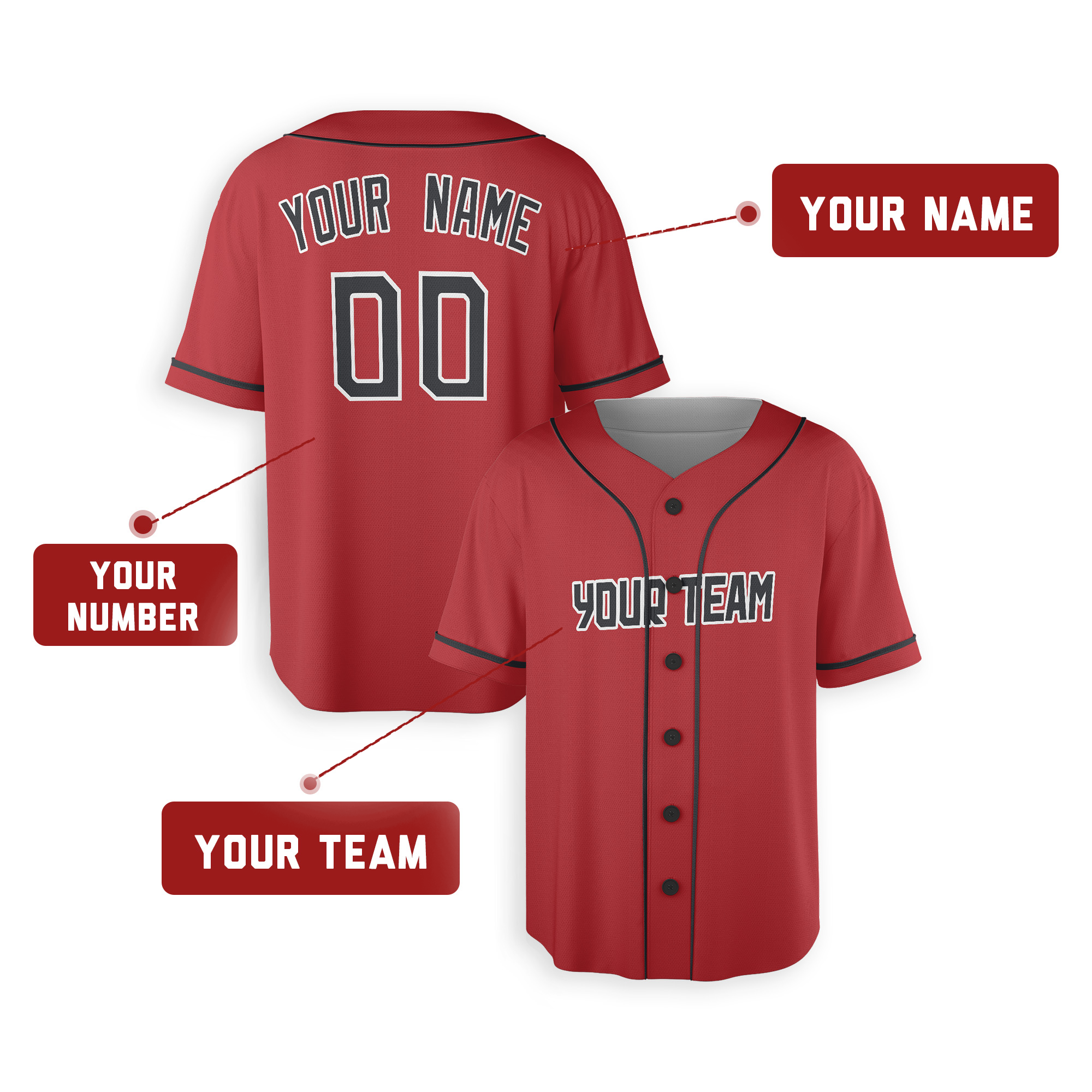 Personalized Cleveland Guardians Inspired Alternate Style Jersey - Red Navy