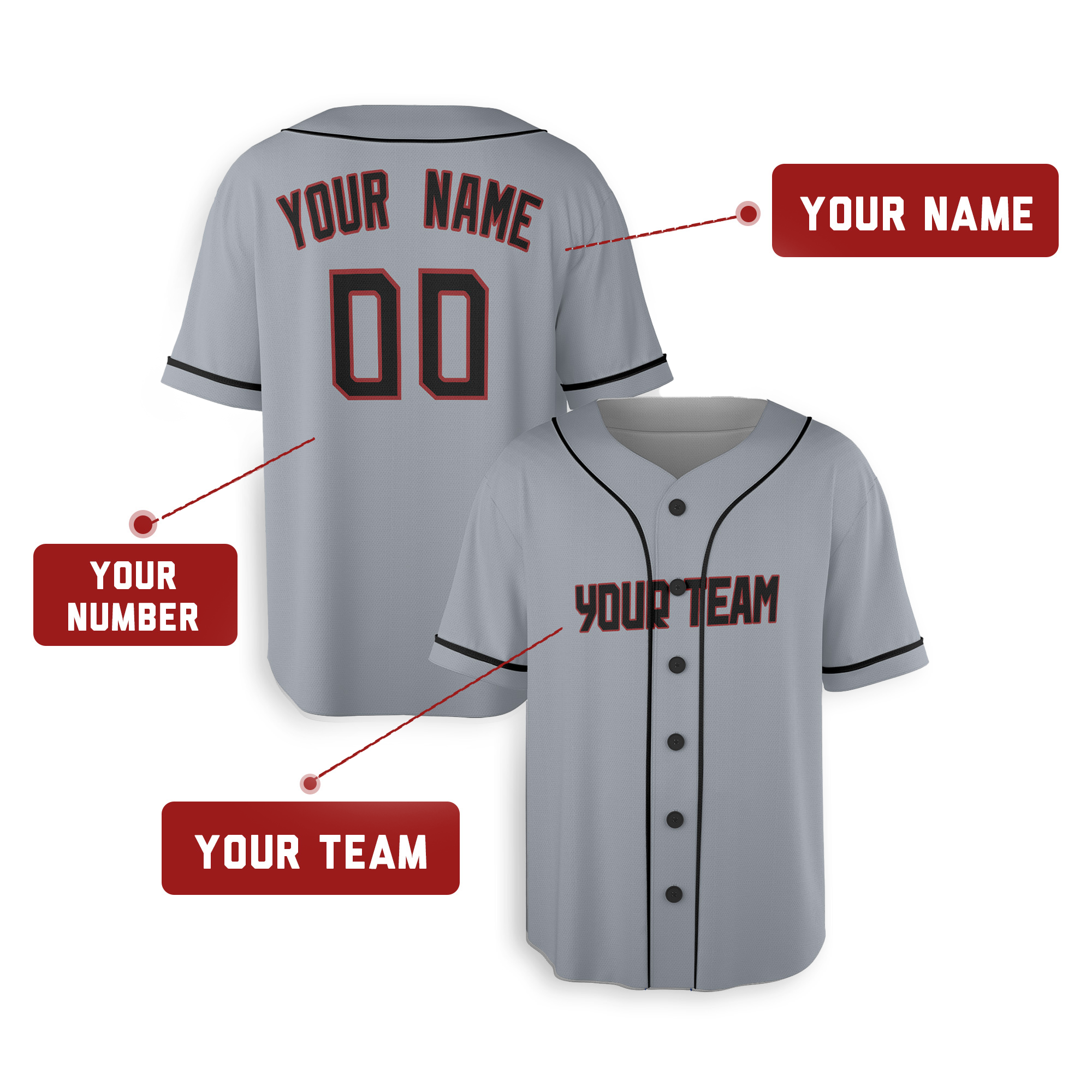 Personalized Cleveland Guardians Inspired Alternate Style Jersey - Gray Black