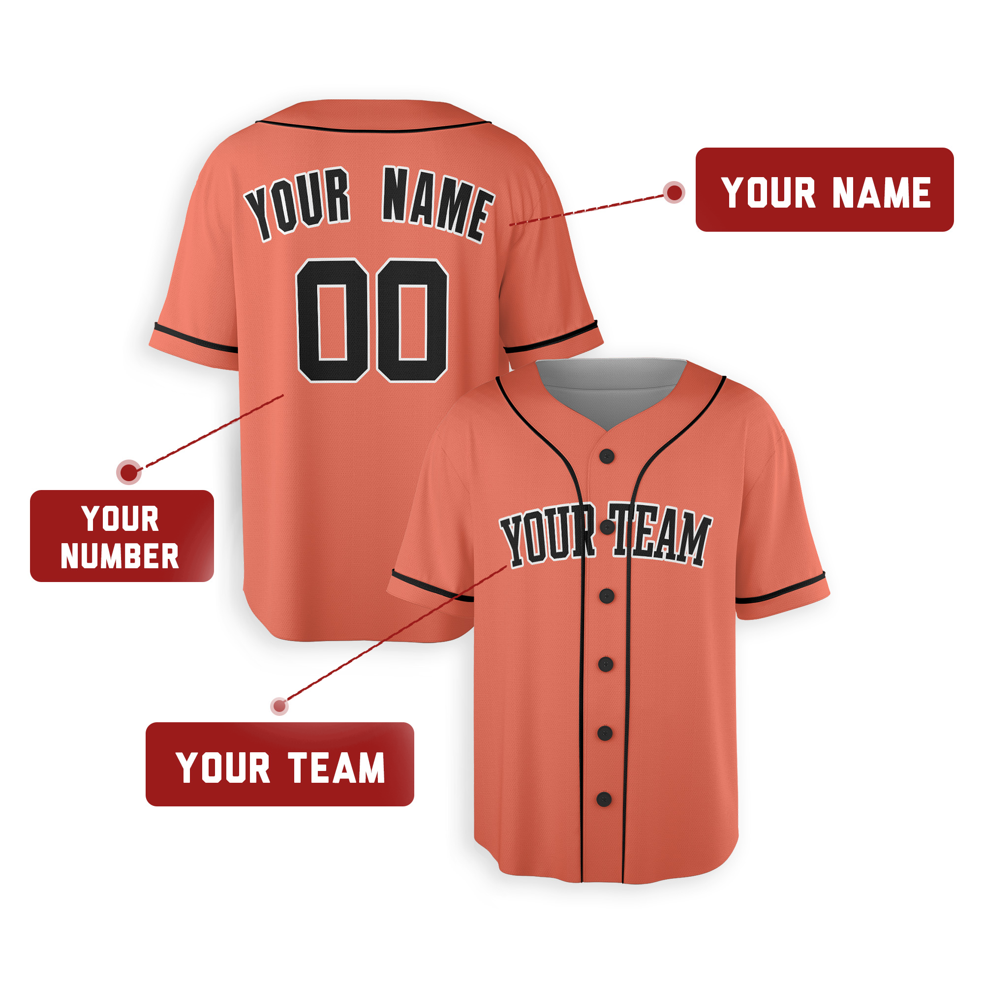 Personalized Detroit Tigers Jersey Inspired Alternate Style Jersey Alternate - Orange Black