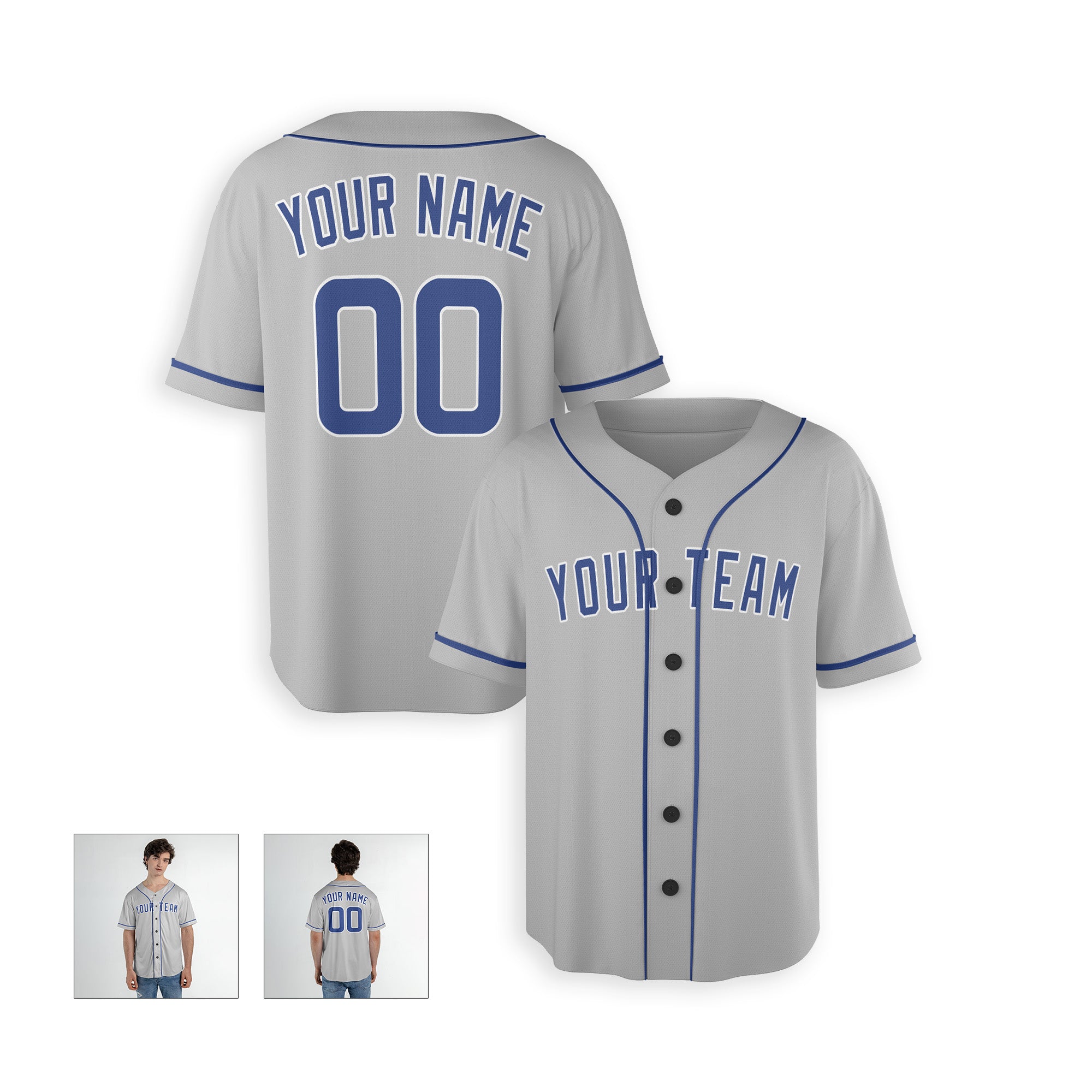 Personalized Chicago Cubs Road Replica Inspired Style Alternate Jersey - Gray