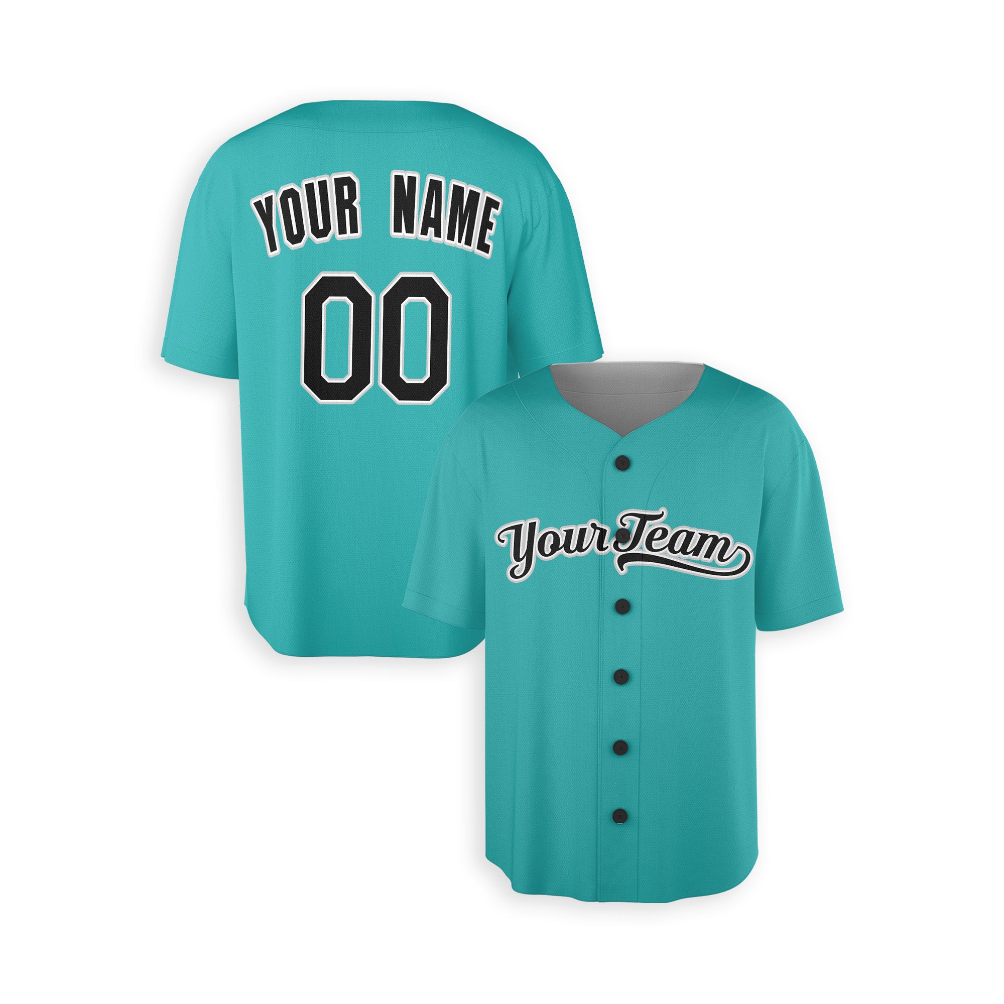 Personalized Florida Marlins Mitchell Ness Inspired Alternate Style Jersey - Teal Black