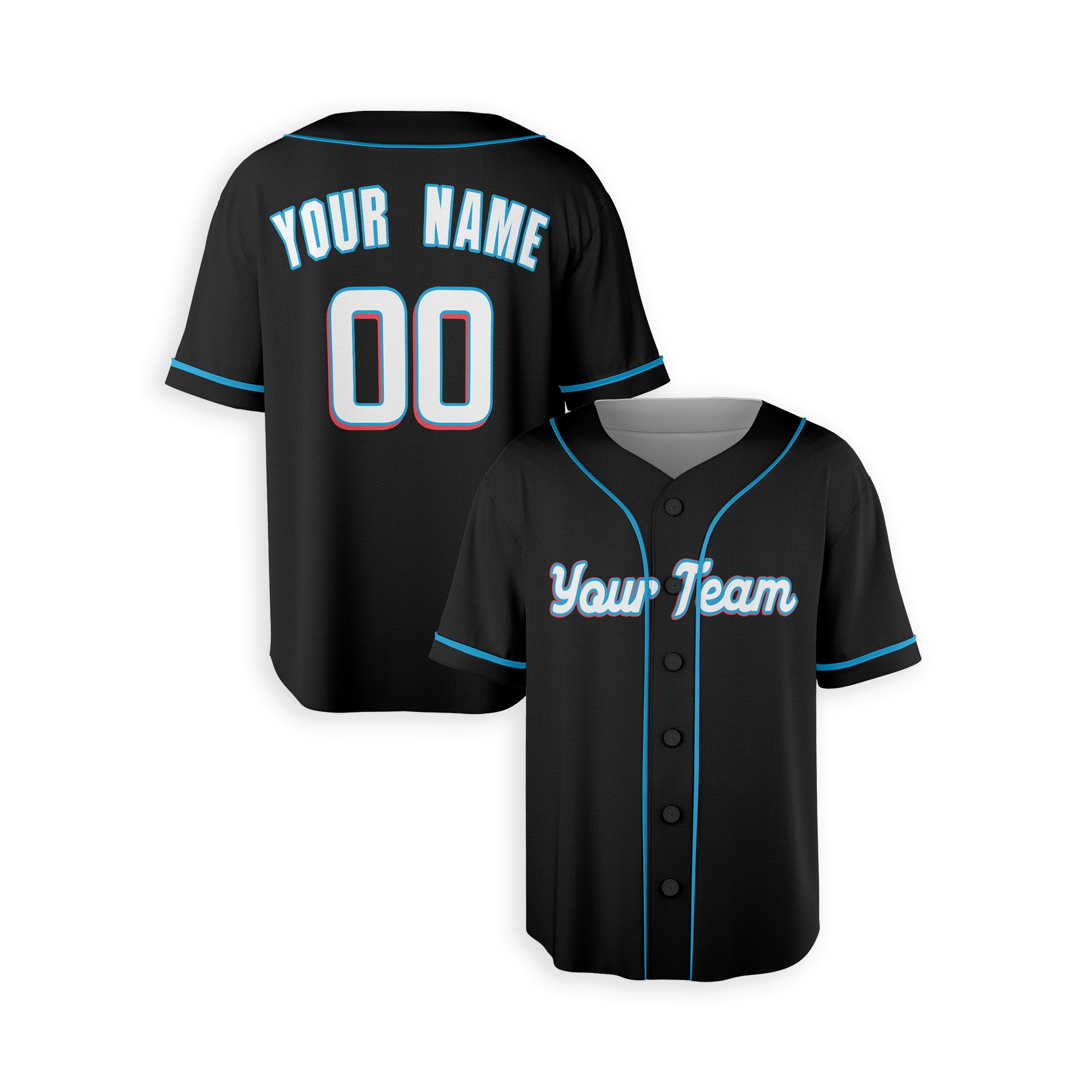 Personalized Miami Marlins Inspired Alternate Style Jersey - Black