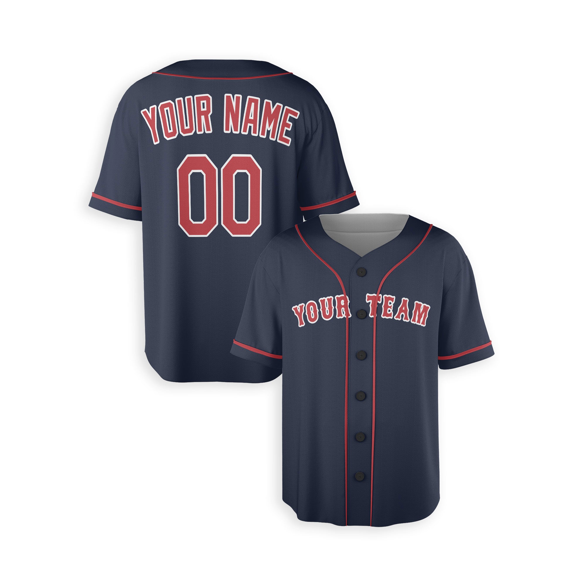Personalized Boston Red Sox Inspired Alternate Style Jersey - Navy