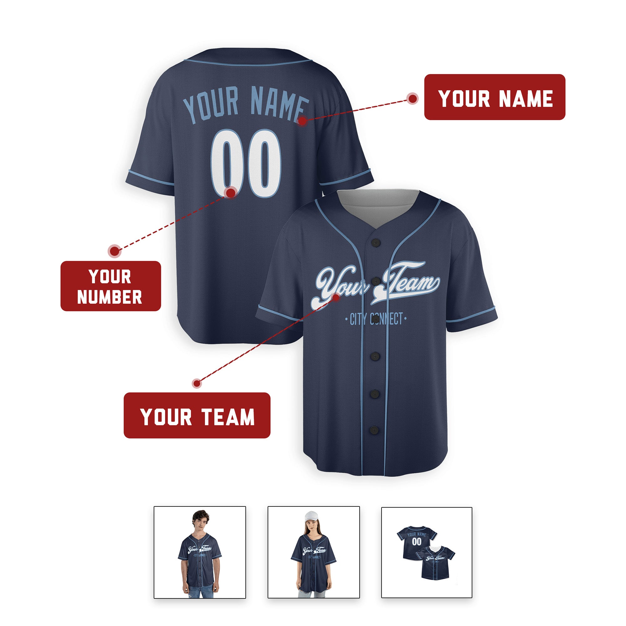 Personalized Kansas City Royals Inspired Alternate Style Jersey - Navy/White