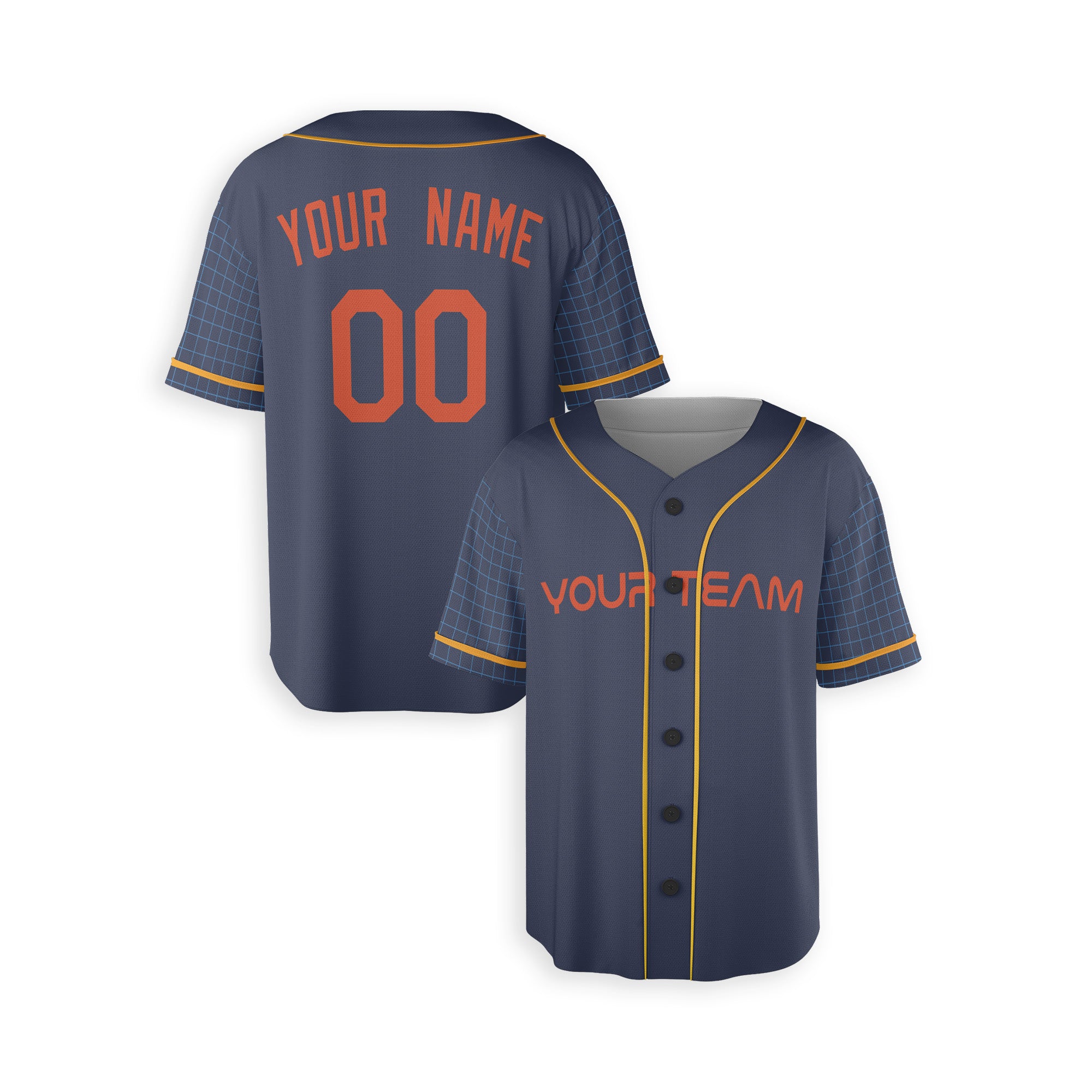 Personalized Houston Astros Inspired Alternate Style Jersey - Navy Orange
