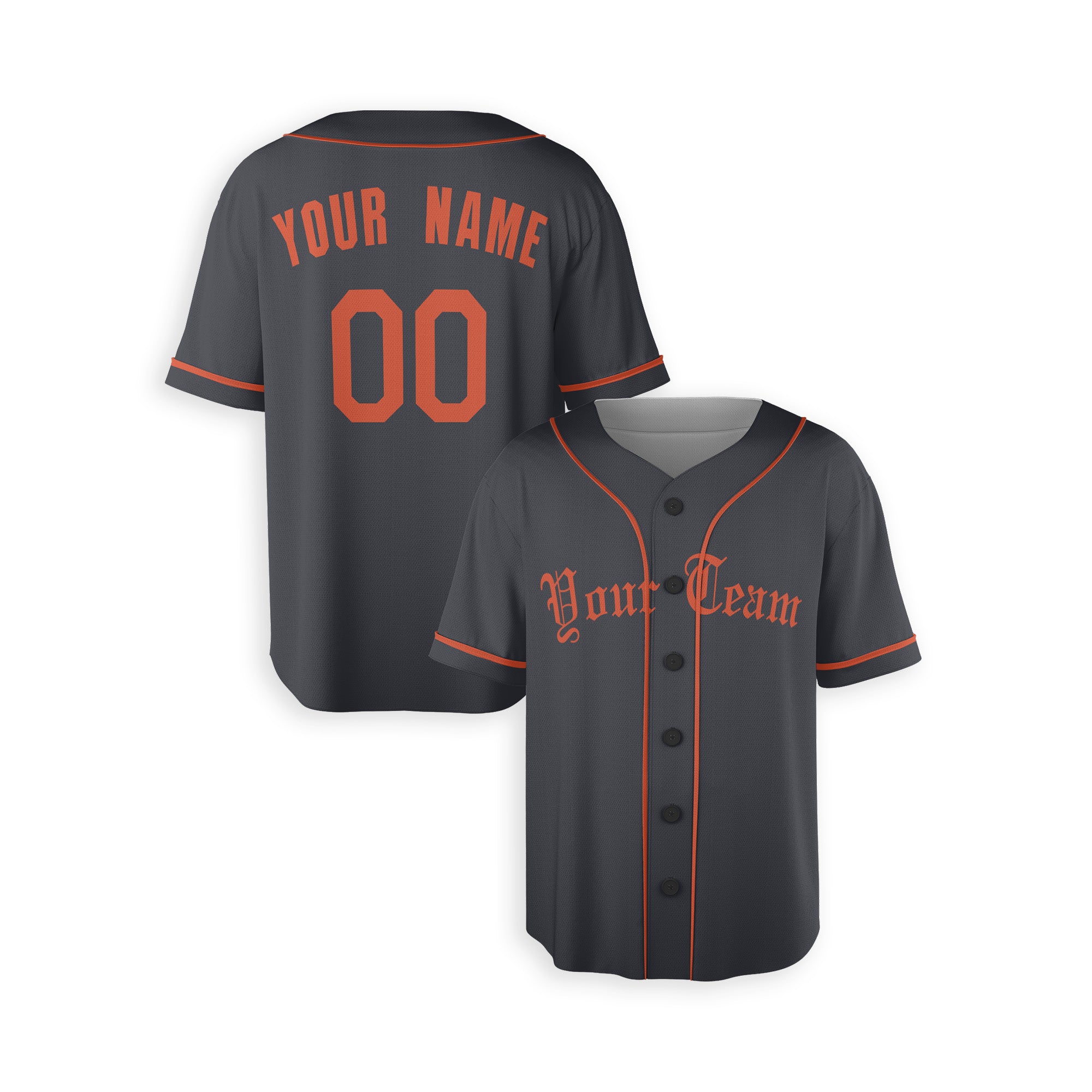 Personalized Detroit Tigers Inspired Alternate Style Jersey - Black Orange