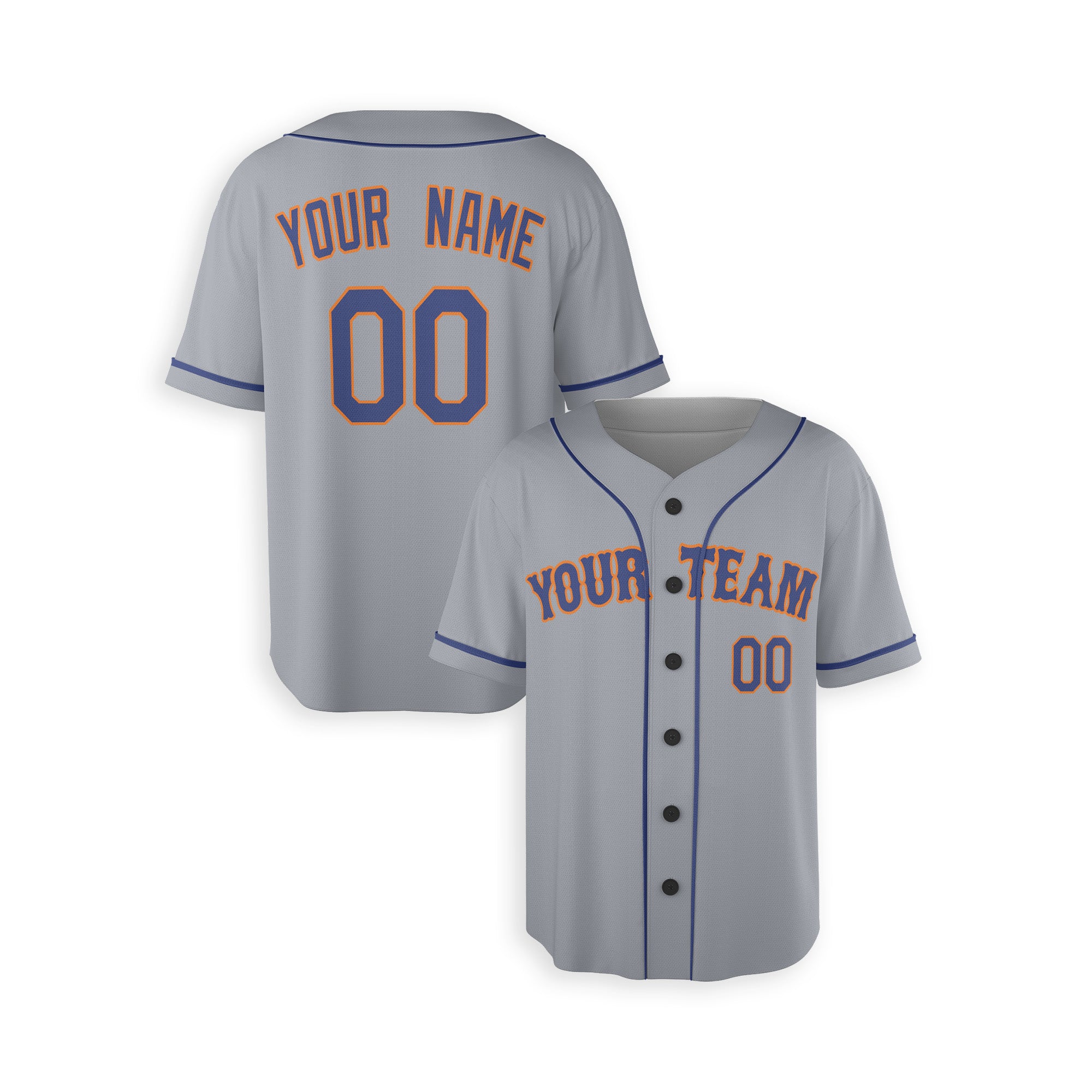 Personalized New York Mets Inspired Alternate Style Jersey with Team Name & Number for Men, Women, Youth, Kids - Piping / No Piping Options - Gray